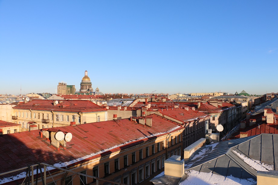 Крыши Петербурга в редкий ясный зимний день