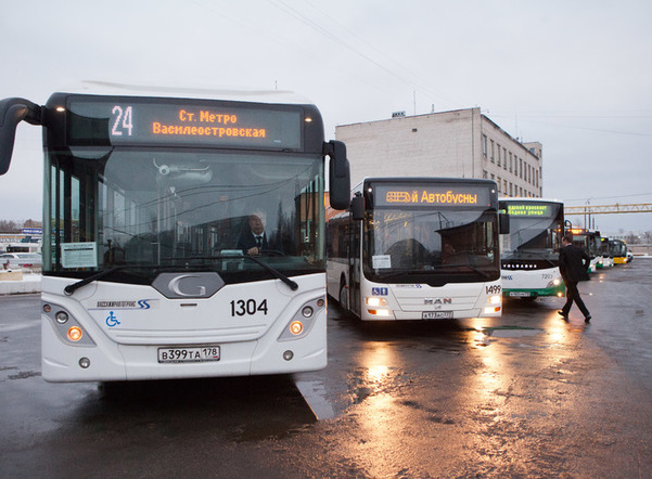 864 социальных автобуса вышли на маршруты на первом этапе транспортной реформы в Петербурге
